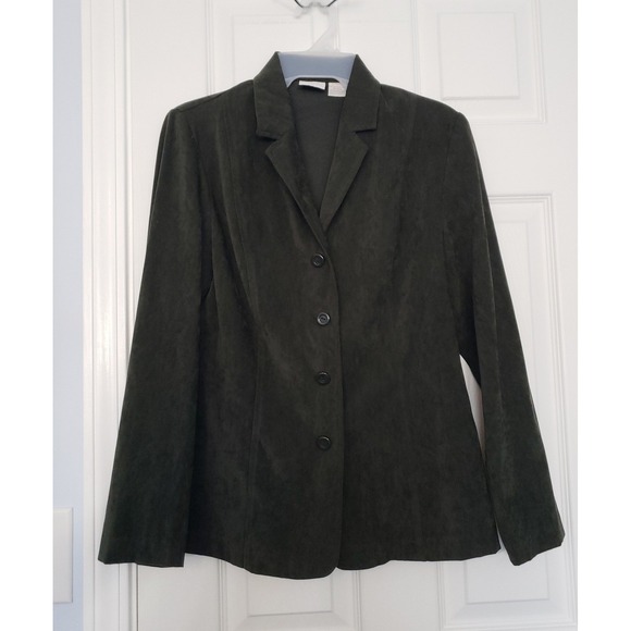 Studio Jackets & Blazers - Studio C Womans Blazer faux Suede forest Green Size 8